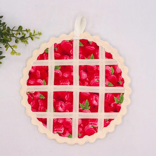Pie trivet hotpad red - pie,
